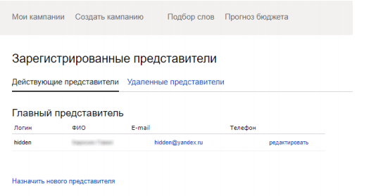 yd2 Предоставление доступа к рекламному кабинету Яндекс.Директ